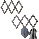 MyGift Set of 2 Wall-Mounted Rustic Gray Wood