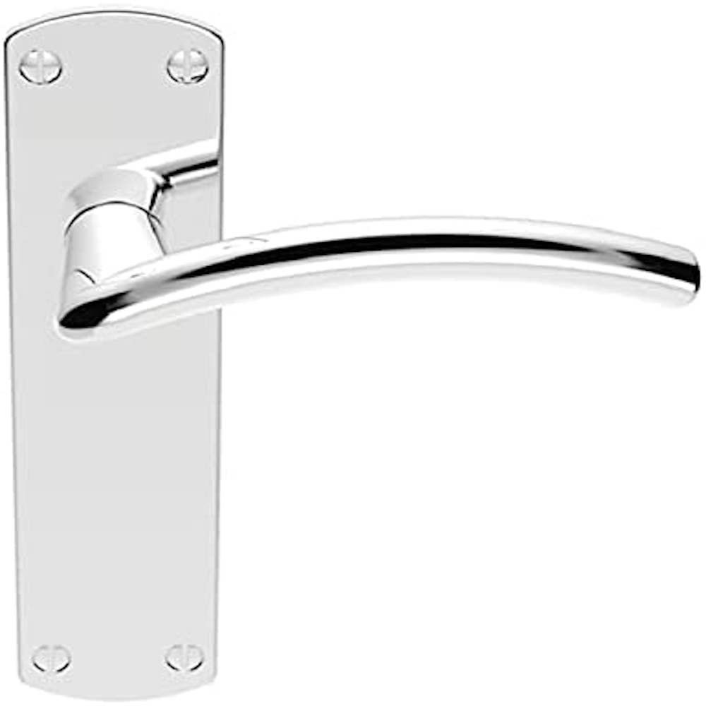 Serozzetta Caldew Door Handles on Backplate - Latch - Polished Chrome