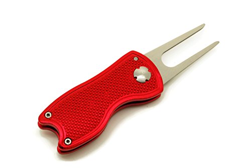 Red GoPick Golf Divot Repair Tool - Stainless Steel Switchblade With Detachable Ball Marker - Thumbnail 5