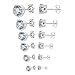 925 sterling silver stud earrings Stud Earrings for Women Round Cubic Zirconia Studs Plated Rose Gold, 3-8mm (6 Pairs)
