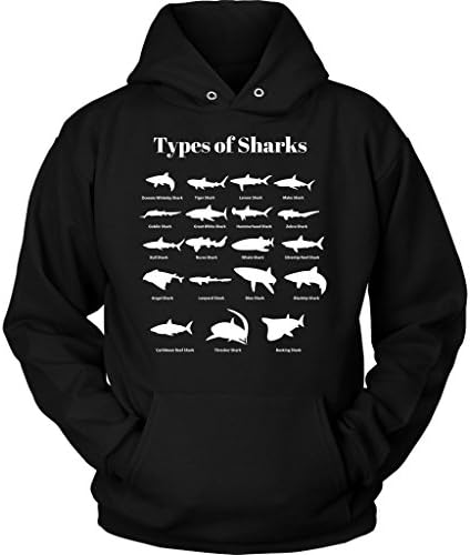 Types Of Sharks Mens And Womens Unisex Hoodie For Shark Lovers