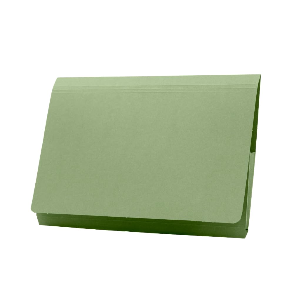 Exacompta Guildhall Full Flap Pocket Wallet, 315gsm, Foolscap - Green, Pack of 50
