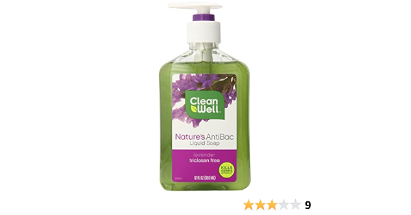 Cleanwell nature's antibacterial Liquid soap Lavender - 12floz (893481001877)