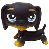 Litps Pet Black Dachshund Teckel Blue Eyes Gift Dog Figure Toy # 325