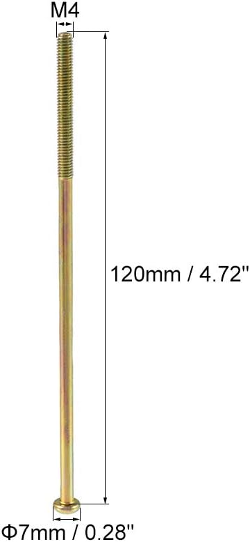 sourcing map M4 x 120mm Male Thread Phillips Pan Head Bolt Screw for Double Bed Furniture TV Rack Wall Hanging 5pcs - Image 4