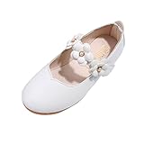 Coper Fashion Little Girl Casual Solid Princess Shoes With Flower (White, US:10)