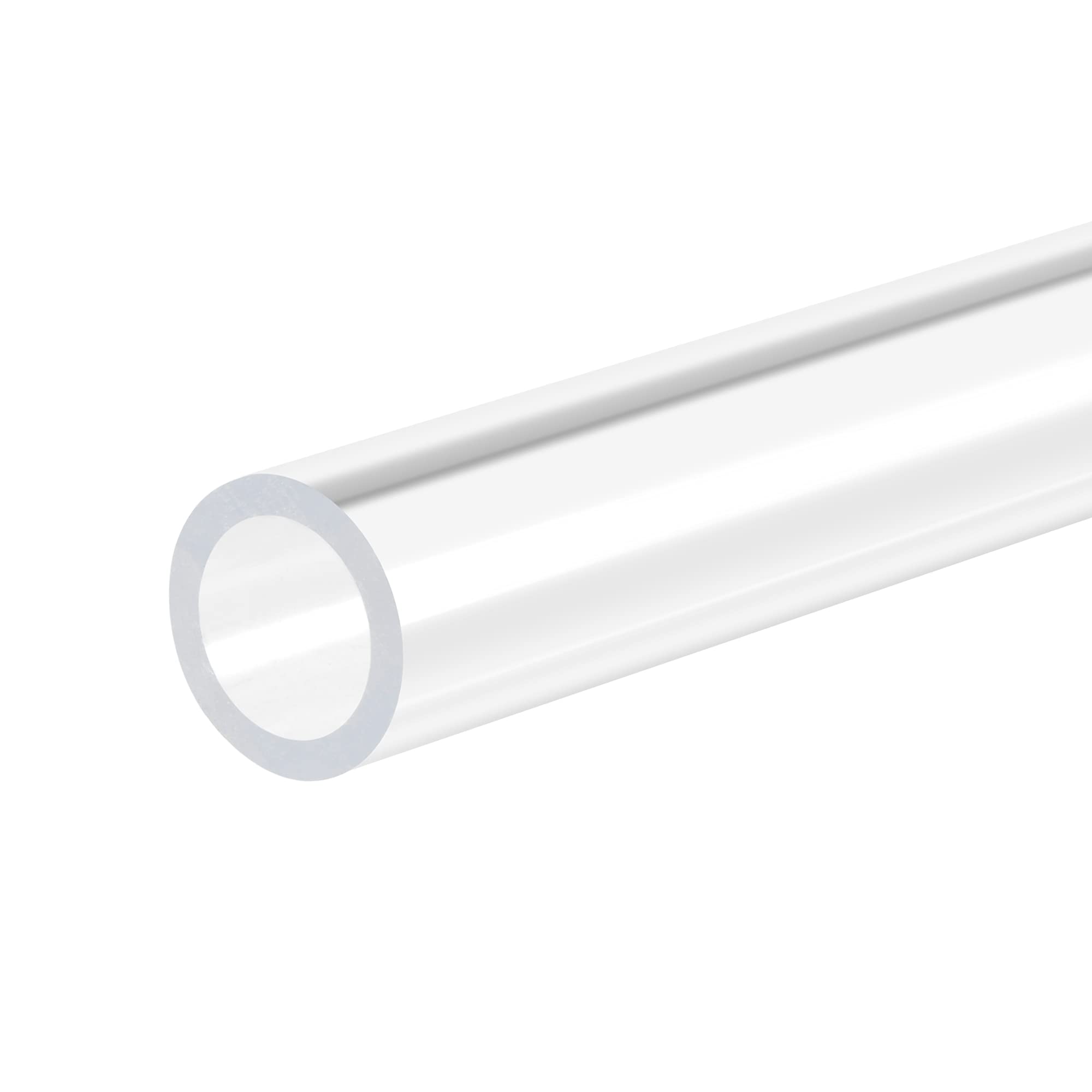 sourcing map Acrylic Pipe Rigid Round Tube Clear 9mm ID 12mm OD 305mm for Lamps and Lanterns,Water Cooling System 2pcs