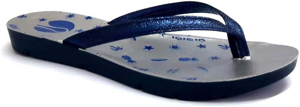 Amazon.com | inblu Women's Flip Flops, Slippers, Low Shoes MOD. ME-A33 Blue, blue, 6 | Sandals