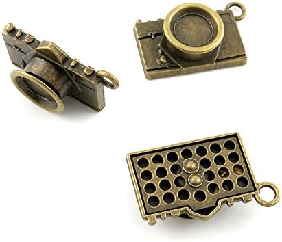 30 PCS Jewelry Making Charms Findings Supply Supplies Crafting Lots Bulk Wholesale Antique Bronze Tone Plated R2RM2 Camera