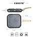 Carote Deep Square Grill Pan for Stove Top with Pour Spouts,Non-Stick Granite Coating from Switzerland,11-Inch,Black
