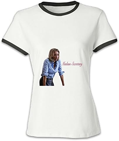 Lonmir Women's Madam Secretary Round Neck Contrasting T Shirts L Black Cool
