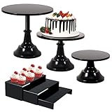 6PCS Cake Stand Set, Black Metal Halloween Cake