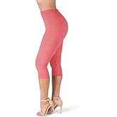 SATINA High Waisted Leggings for Women - 1-inch Waistband Yoga Pants in Capri and Full Length - One Size and One Size Plus