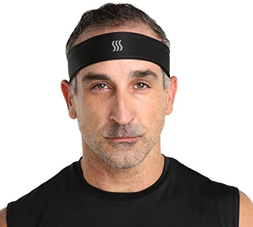 SAAKA Men’s Fully Adjustable Headband. Sweat Headband for Running, Tennis, Working Out & All Sports. Soft, Comfortable & Moisture Wicking.