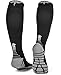 Compression Socks - Firm Knee High Graduated 20-30 mmHg - Foot Ankle Shin and Calf Support Sock - For Running Sports Travel & Recovery - Black or White
