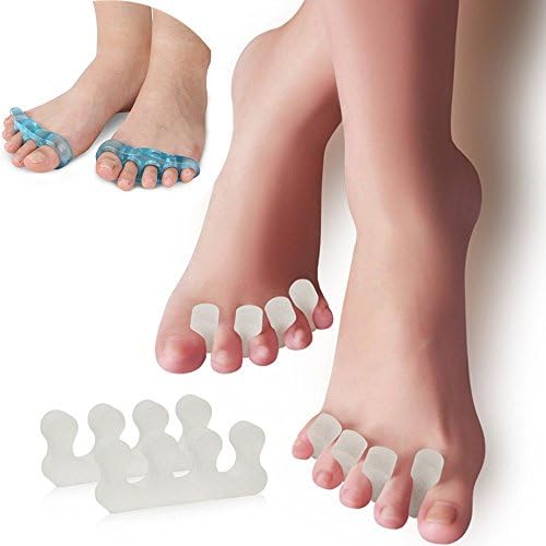 2 Pairs Different of Bunion Gel Toe Separators, Toe Straightener, Corrector, Protector, Bunion Night Splint, Toe Stretchers for Overlapping Toes, Washable and Reusablg, Yoga Practice.