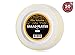 ELITE SELECTION Disposable Plastic Salad Plates - 50 Pack Premium Quality Hard Round 7.5” Cream Plate with Elegant Gold Double Trim for Wedding, Birthday, and Party