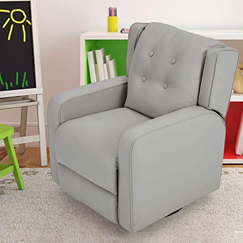 Esright Kid's Swivel Recliner Chair, Children Recliner PU Leather