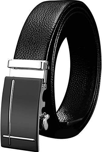 ベルト メンズ ビジネス オートロック式 紳士 穴なし 本革 おしゃれ カジュアル 高級感 祝いギフトbox付 ブラック 115cm