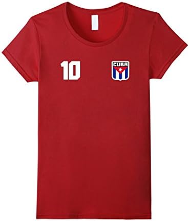 Womens CUBA T-shirt Cuban Tee Retro Soccer Football Camisa Futbol XL Cranberry