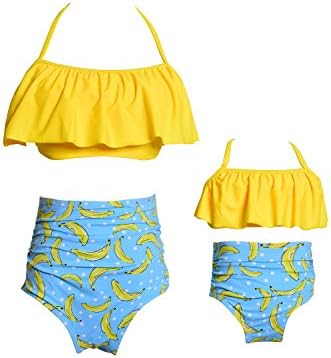 WIWIQSSummer Cute Baby Girls Bikini Set Family Matching Swimwear Mommy and Me Swimsuit