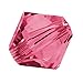 Swarovski Crystal, #5328 Bicone Beads 4mm, 24 Pieces, Indian Pink