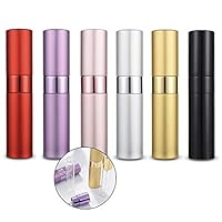 Pannow 6 Pieces 8ml Twist-Up Perfume Spray Bottles, Portable Refillable Perfume Sprayer Atomizer