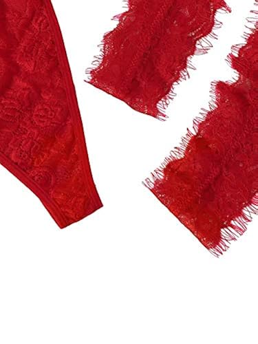 SheIn Women's Sexy Lace Lingerie Set Bra Underwear Leg Ring