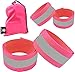 HiVisible Reflective Bands for Night Walking Reflective Arm Bands for Runners Reflective Wristbands Reflective Ankle Bands Cycling Reflective Running Gear Bike Pant Leg Strap Bicycle Pants Clips