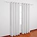 Deconovo Faux Linen Blackout Curtains with 3 Pass Coating Thermal Insulated Room Darkening Curtain Drapes for Living Room Set of 2 Curtain Panels (52 x 95 Inch, White-2)