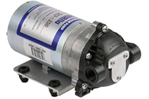 PENTAIR SHURFLO 8000-543-250 Internal Bypass Agricultural Spraying Diaphragm Pump, 1.8 GPM c/w Santoprene Diaphragm, Viton Valves, Self-Priming Upto 8 Feet, 50PSI, 12V, 3/8" NPT Female Port