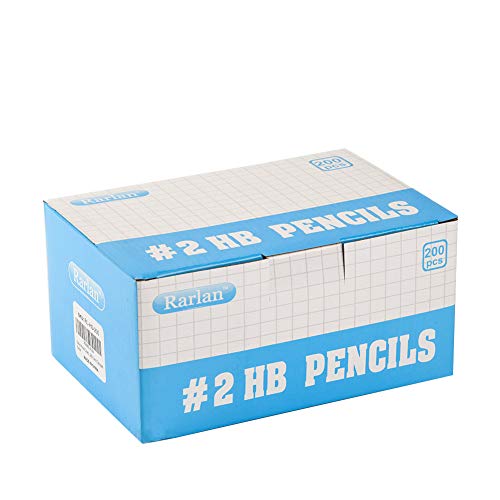 Rarlan Wood-Cased #2 HB Pencils, Pre-sharpened, 200 Count Classpack