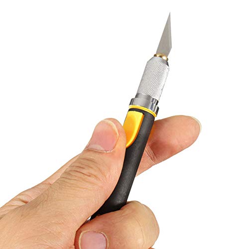 Precision Craft Hobby Knife Set Deburring Including 2 Size Knife and 22PCS Precision Carving Blades for Cutting, Art, Hobby, Scrapbooking, Stencil - Thumbnail 2