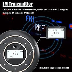 HOTT C105 Portable CD Player with HiFi Bluetooth