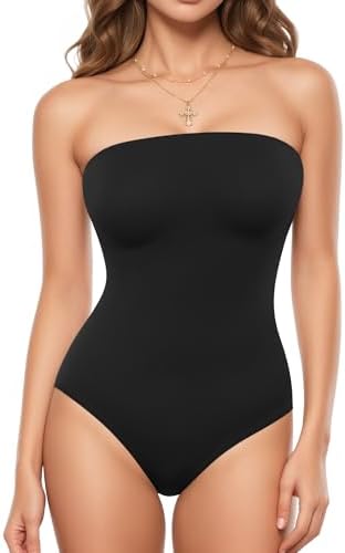 Amazon.com: QINSEN Black Bodysuit for Women Thong Sexy Square Neck