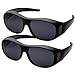 grinderPUNCH Polarized Sunglasses Wear Over Prescription Glasses (2 pcs) Large, Black