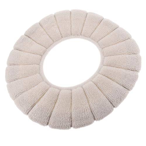HOUDERCO Warm Soft O-shaped Toilet Seat Pads Washable Cover Polyester Random Style