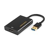 USB to HDMI Adapter (Display Link Chipset), CableCreation USB 3.0 External Video Card Compatible with Windows, Mac, mac OS, Support 2K &1080P, Black