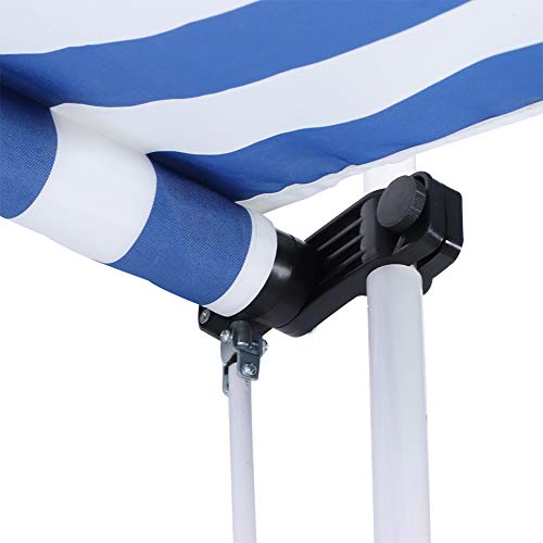 YCSD Manuelles Einziehbares Baldachin-Innenhof Garten-Gehäuse-Fenster-Türmarkise, Sonnenschirm-Klemmer-Markise, Blauer… – Bild 6
