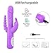 Rabbit Vibrator with 3 Strong Motors 3x7 Vibration Rotation Modes for G-Spot Clitoris Anal Triple Intense Stimulation, PALOQUETH Waterproof 360° Rotating Bunny Vibrator Clit Stimulator for Women