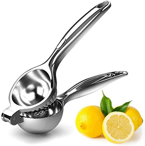 Lemon Squeezer Manual Hand Stainless Steel Lemon Orange Citrus Press Squeezer Premium Metal Single Press Hand Juicer Extra Large Bowl Metal Lemon Squeezer Anti-Corrosive and Dishwasher Safe