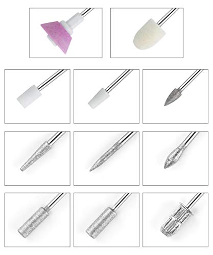 Portable Electric Nail Drill,11 in 1 Machine Professional 20000 RPM Manicure Pedicure Nail File Drill Kit Set for Acrylic, Gel Nails, Manicure Pedicure Polishing Shape Tools Design for Home Salon Use