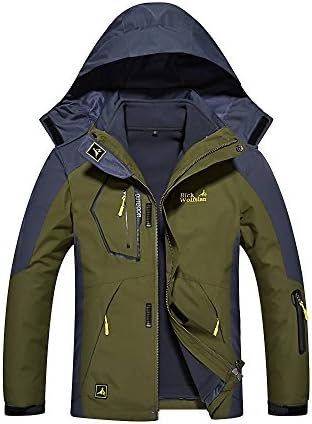 Quicksilk Men's Mountain Waterproof Fleece Ski Jacket Windproof Rain Jacket (2XL, 3-In-1 Army Green)