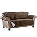 Collections Etc Reversible Quilted Furniture Protector Cover, Chocolate/Tan, Sofa