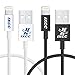 iXCC Element Series 1ft Apple MFi Certified Lightning 8pin to USB Charge and Sync Cable for iPhone SE/5/6/6s/7/Plus/iPad Mini/Air/Pro - Black and White