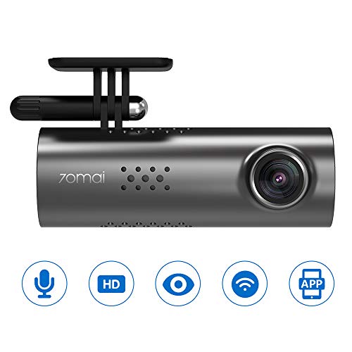 70mai Smart Dash Cam 1S Wi-Fi with 1080P Full HD 1/2.9 Inch Sony CMOS 130° Wide Angle Emergency Recording, APP Control Dashboard, Car Camera Recorder with Night Vision, G-Sensor