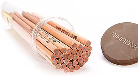 ETOPSTECHLead-Free Paint-Free Natural Wood Triangle 2B Pencil,for Art Sketching Writing Drawing (30 pcs)