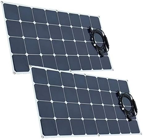 Hulaloveshop [ 2 Pack ] Best Monocrystalline 18V 100W Solar Panel Flexible Charge Car RV Boat Home Camp