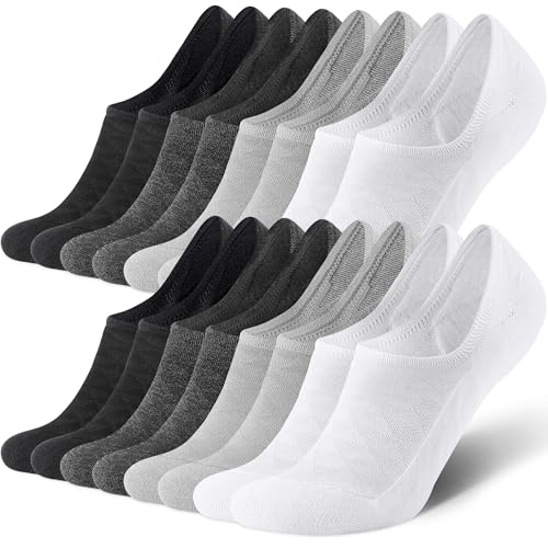 CS CELERSPORT 6/8 Pairs No Show Socks Men with Cushion Low Cut Invisible Non Slip Socks