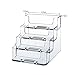 Heqishun 2 Pack Transparent 4-Tier Business Card Holder Acrylic Card Display Desk Stand Holder
